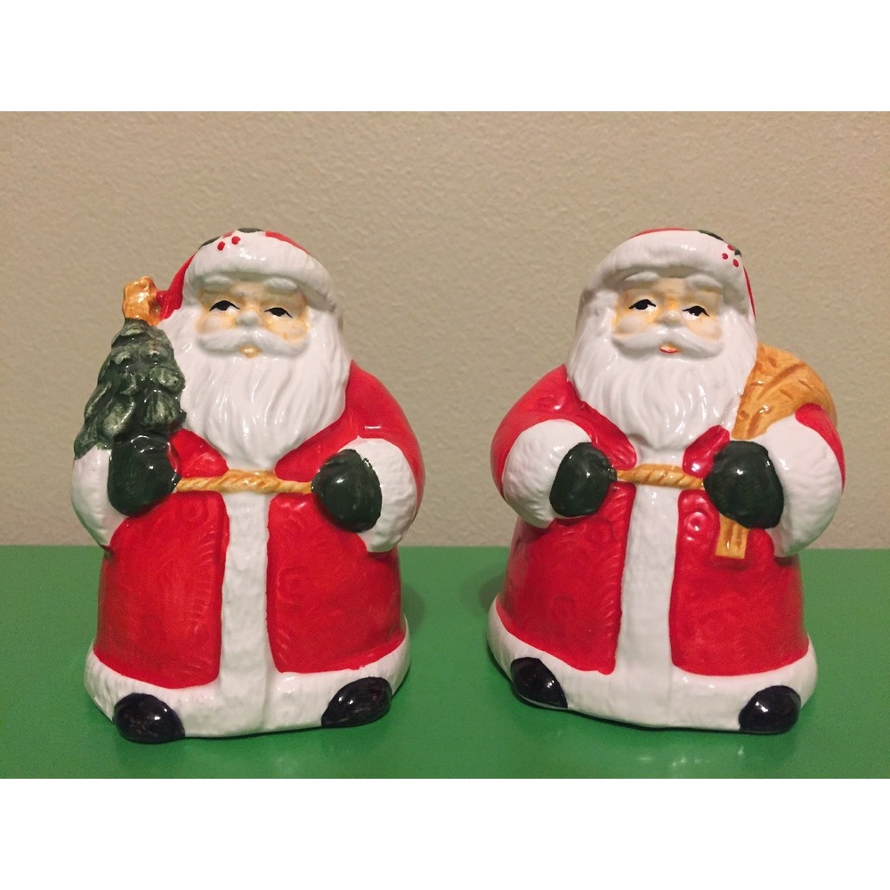 New Santa Salt Pepper Shakers Christmas Kitchen Holiday No Box